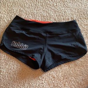 Black rabbit running shorts, size small